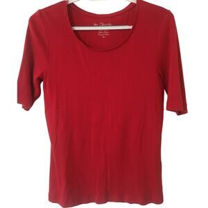 Chico's 100% Cotton Size 0, Small Red Short Sleeve T-shirt